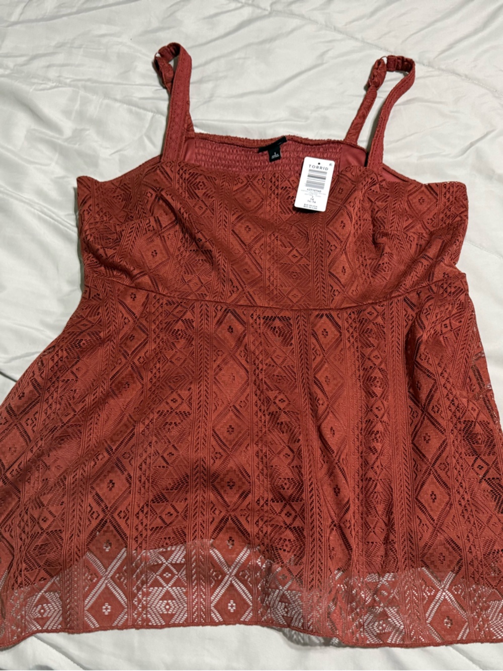 torrid Rust Crochet Lace Cami Tank